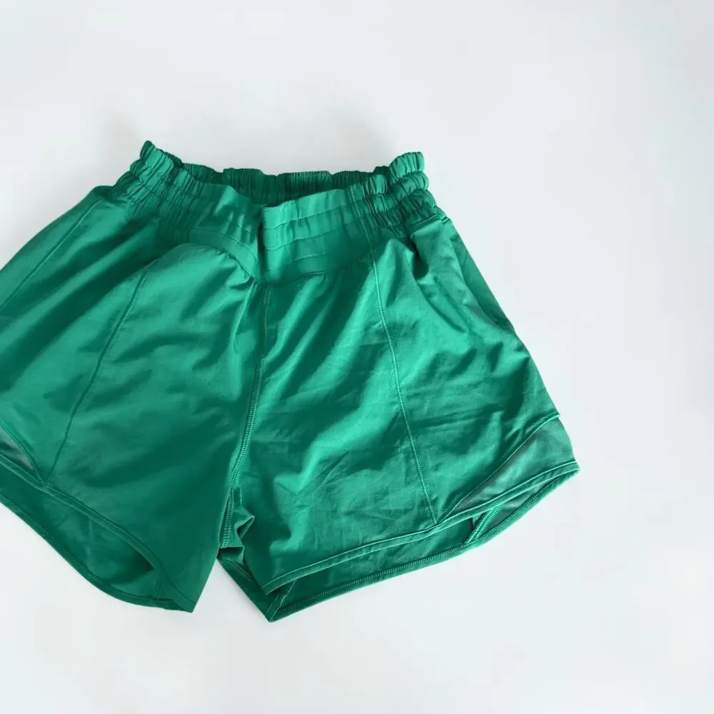 Lululemon Hotty Hot High-Rise Lined Running Shorts Green Size 6
